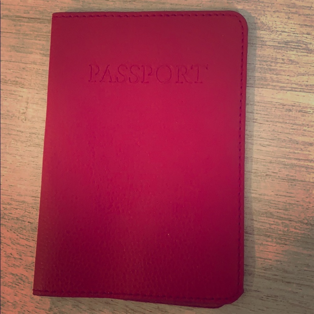 red leather passport cover